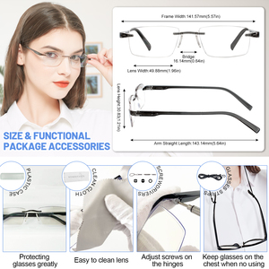 Gafas de Lectura Cuadradas Pequeñas para Hombre y Mujer, Precio al por Mayor, Plástico PC, Modernas, Económicas, con Receta - Product Image 4