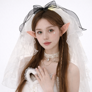 Halloween Filles Méchants Vertueux Tulle Couleur Unie Peigne Épingles À Cheveux Chic Diable Stock Accessoires De Cheveux pour Femmes Enfants En Alliage - Product Image 1