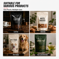 Sachets d'emballage refermables de qualité alimentaire avec fermeture éclair pour café, snacks, thé, protéines en poudre et échantillons alimentaires – Sachets personnalisés à fond plat