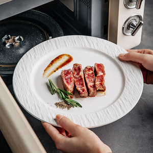 Plato de cerámica Premium para bistec y pizza con patrón de <span class=keywords><strong>roca</strong></span>, plato redondo de Metal para bodas, restaurantes occidentales, uso doméstico - Product Image 3