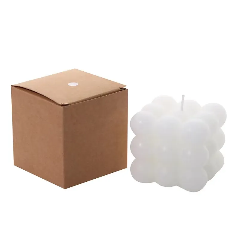 Ins Home Decor Round Magic 3D Cube Stock Aromaterapia Cera de soja Fragancia Velas perfumadas