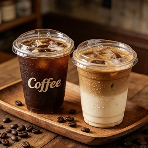 Vasos Desechables Personalizados al por Mayor con Logotipo, de PP/PE Ecológicos, Cuadrados, con Tapas de 90 mm, 500 ml-700 ml, 12 oz, para Té de Burbujas, Refrescos, Vino - Product Image 5