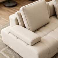 Modernes Italienisches Großes Modulares Leder-Sofa-Set L-Form Ecksofa Villa Wohnzimmer Heim-Möbel