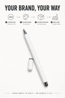 Stylet passif 2-en-1 d'usine, pointe de précision à disque et en fibre, stylet tactile universel pour iPad iPhone Android, logo personnalisé OEM