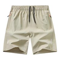 Celana Pria Anti-Bakteri Cepat Kering Bahan Polyester 100% untuk Fitness/Pantai, Lengan Tiga Perempat, Ukuran Besar, Model Longgar