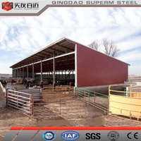 Cadre en acier à faible coût Maison en métal Cadre en acier Ferme laitière Structure en acier Vache Chèvre Maison Préfabriquée Abri pour bétail Étable à bétail