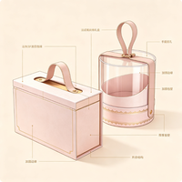 Boîte cadeau vide de luxe de style français, en papier recyclé mat, avec poignée portable, pour cadeaux de mariage, dragées, emballage personnalisé
