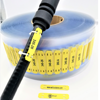 Tag penanda kabel plastik kuning/putih, kabel Printer lengan Label kawat, ikat Label identifikasi panas