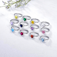 Bague romantique en argent 925 en forme de cœur avec améthyste, cadeau pour elle, anniversaire, symbole d'amour, bague de fiançailles