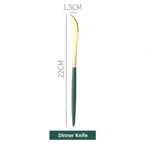 Cuillère de table Royal Green en acier inoxydable 304, couverts de luxe dorés pour steak - Product Image 3