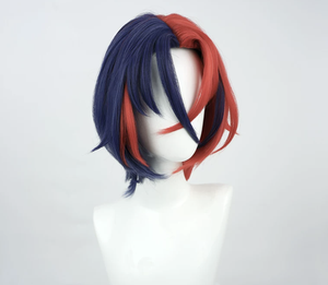 Peluca de pelo corto y liso azul y rojo resistente al calor para hombre, estilo cosplay de <span class=keywords><strong>Alear</strong></span> de Fire Emblem Engage, GAHC-071 - Product Image 5