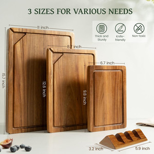 Tablas <span class=keywords><strong>de</strong></span> <span class=keywords><strong>Cortar</strong></span> <span class=keywords><strong>de</strong></span> Madera <span class=keywords><strong>de</strong></span> Acacia para Cocina, Juego <span class=keywords><strong>de</strong></span> 3 Tablas <span class=keywords><strong>de</strong></span> <span class=keywords><strong>Cortar</strong></span> Sostenibles <span class=keywords><strong>con</strong></span> Soporte y <span class=keywords><strong>Compartimentos</strong></span> Integrados - Product Image 2