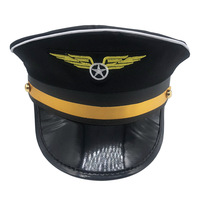 Chapeau d'aviateur unisexe style européen et américain pour femme, accessoire de fête, chapeau de stewardesse