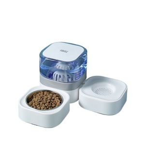 Bol d'eau pour animaux de compagnie, double bol pour l'alimentation et l'abreuvement, bol d'eau automatique pour protéger la colonne cervicale, anti-renversement pour chien - Product Image 5