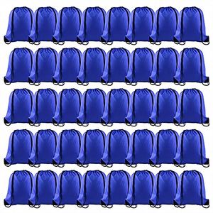 Vorspack 10 Pcs Solid Polyester <b>Drawstring</b> <b>Backpacks</b> Bulk-Gift DIY Party Gym & Trip Use 10 Colors for Men - Product Image 2
