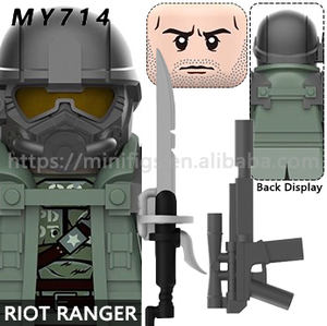 Moc सैन्य विकिरण बख्तरबंद सैनिक मिनी एक्शन आंकड़े गैस मास्क हेलमेट बंदूक के हथियार बाहर ईंट खिलौने - Product Image 4