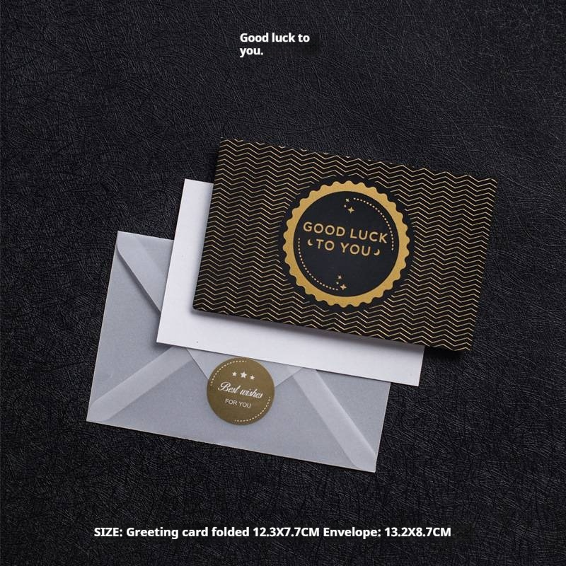 Good luck(envelope+greeting card+sticker)-black
