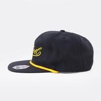 Gorra Snapback Negra Qianzun con Bordado 3D de 6 Paneles, Diseño Personalizado, Sin Estructura, con Cierre a Presión, para Marcas de Ropa Urbana