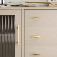 Poignées et Boutons de Meuble en Laiton Brossé Doré, Poignée de Meuble Moderne 160mm, Poignée de Placard, Vente Directe Usine, Poignée de Garde-Robe pour Projets Hôteliers