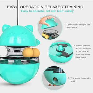 Jouet pour chat Outil de dressage drôle pour animaux de compagnie Jouet de balle de nourriture qui fuit Jouet éducatif Tumbler Fournitures pour animaux de compagnie Sac Opp Chiens Durable - Product Image 4