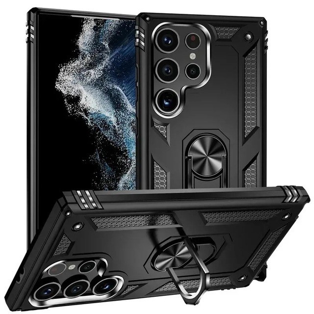 Premium Armor Shockproof Case for Samsung Galaxy S25 S24 S23 S22 S21 S20 Ultra Plus FE Note 20 Ultra Plus Guard Kickstand Cover