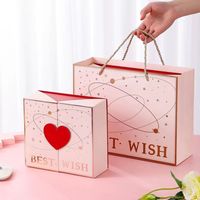 Boîte-cadeau en papier kraft à double porte, fermeture magnétique, pour vêtements et bijoux, vente en gros