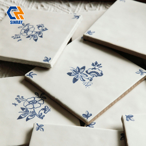 Collection TilesDelft, carreaux de porcelaine bleus et blancs modernes, faits à la main, petits carreaux à fleurs, carreaux muraux et de sol pour cuisine et salle de bain, antidérapants - Product Image 3