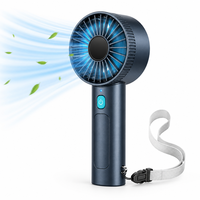 Ventilateur portable rechargeable 2026 avec lumière LED, 2600 mAh, mini, 4 vitesses, USB Type C, 3W, sans balais, compatible voiture, portable, été