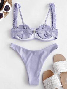ชุดบิกินี่ทรงสูงลายดอกไม้สำหรับผู้หญิง <span class=keywords><strong>zaful</strong></span> ชุดว่ายน้ำ2ชิ้นแบบดันทรงวีมีซับในพิมพ์ลาย - Product Image 6