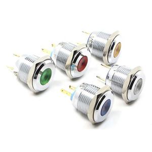 Werksverkauf 16mm Flach kopf Rote LED-Flächen leuchte IP67 IK10 Metall-Kontroll leuchte mit Löt anschluss - Product Image 3