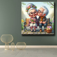 Peinture Diamant Personnalisée avec Logo, Cadeau pour Couple Âgé, Anniversaire des Parents, Feuille d'Autocollants Pré-découpés, Kit de Pierres ASF2983