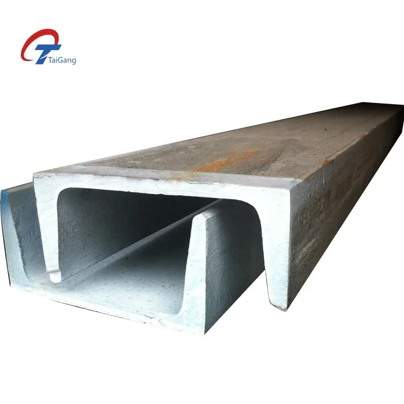 Hot DIP S355jr Perfil galvanizado Tipo C Canal de construcción Viga de canal U de acero