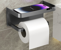Porte-papier toilette auto-adhésif sans perçage, étanche, mural, avec support pour téléphone, pour salle de bain et maison