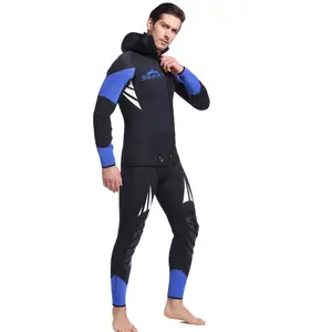 High Quality 2 Pieces Sets Long Sleeve Spearfishing Diving Suit 5mm Neoprene Printing Diving Spearfishing Wetsuit With Hood