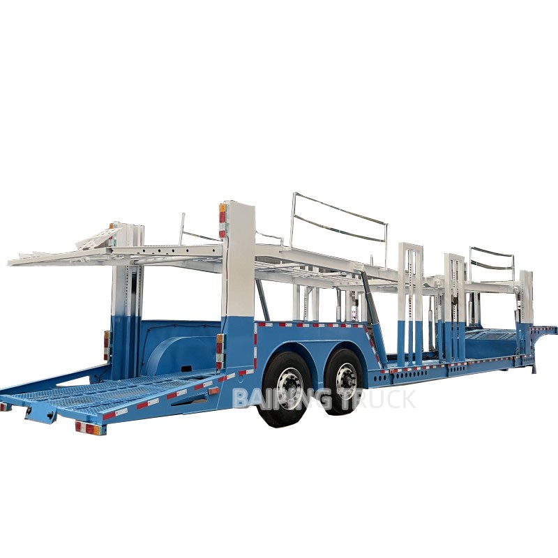 BAIPING 2 Ось 3 оси double deck автоматические транспортные тележки, автомобилные прицепы для переноски переносной грузовик карго полуприцеп