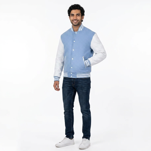 Chaqueta de Béisbol para Hombre, Más Vendida, Manga Larga, Cierre de Botones, Cuello Alto, Estilo Universitario, Ropa Urbana, Diseño de Puntos, Servicio OEM, Invierno - Product Image 1