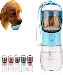Bouteille d'eau pour chien en plastique écologique en gros, 400 ml, silicone de qualité alimentaire, étanche IPX6, emballage en boîte couleur, gamelles portables - Product Image 1