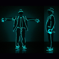 2024 Performance de danse électrique laser Michael Jackson LED Light Up Dance Team EL Light Costume Performance Show