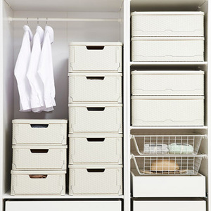 Clothing Organizer <b>Storage</b> <b>Box</b> Rectangle 20-35L PP Plastic With Lattice Pattern For Bedroom Use - Product Image 4