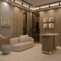 Présentoirs de vitrine pour magasins de cosmétiques, parfums et soins de la peau, conception de personnalisation complète de la pièce, armoire de présentation, décoration de magasin de maquillage