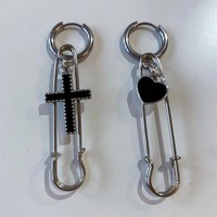 CLBX Comercio Exterior Transfronterizo, Pendientes de Clip con Diseño de Cruz de Amor, Estilo Irregular, Joyería Colgante, Fabricante Mayorista