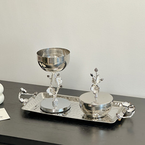 Ensemble de brûleurs d'encens en acier inoxydable de luxe moderne de 3 pièces de style arabe de bonne qualité pour la maison Propriétés aromatiques Carton emballé - Product Image 1