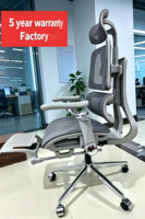 Chaise de bureau ergonomique à dossier haut en maille pivotante avec roulettes et support lombaire pour le bureau à domicile