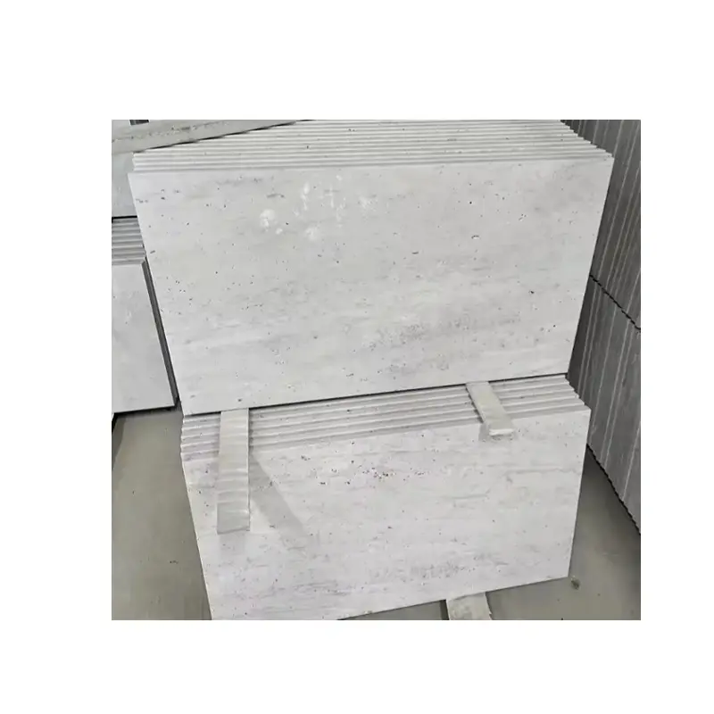Wholesale Modern White Grey Travertine marble Flooring Tiles Cut-to-Size Stone