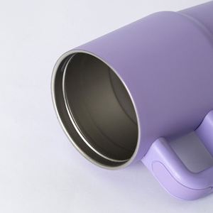 Custom 20oz Double Wall Vacuum Insulated Stainless Steel Cup <b>with</b> Handle and <b>Straw</b> Portable Leakproof Travel Coffee Mug - Product Image 2