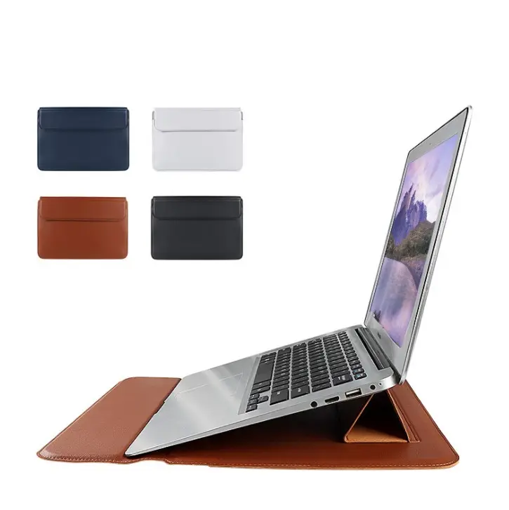 Laptop Sleeve PU Leather Protective Laptop Case for MacBook Air With Stand
