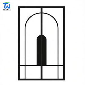<span class=keywords><strong>Puerta</strong></span> de Entrada Francesa de Acero Forjado de Lujo Personalizada para Villa con Acabado de Acero y Vidrio, 1 Año de Garantía - Product Image 5