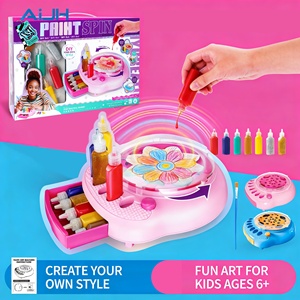 AiJH DIY Spinning Art Craft Creative Toy With Turntable Design Washable Paints Birthday Gift Eco-Friendly Material Drawing Toys - Product Image 5