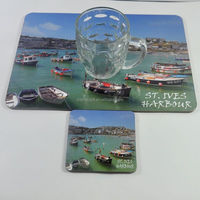 Dessous de verre en bois écologique pour tasse à thé OEM avec impression photo d'animaux de zoo Tapis rond pour boisson à la bière pour la maison et la cuisine