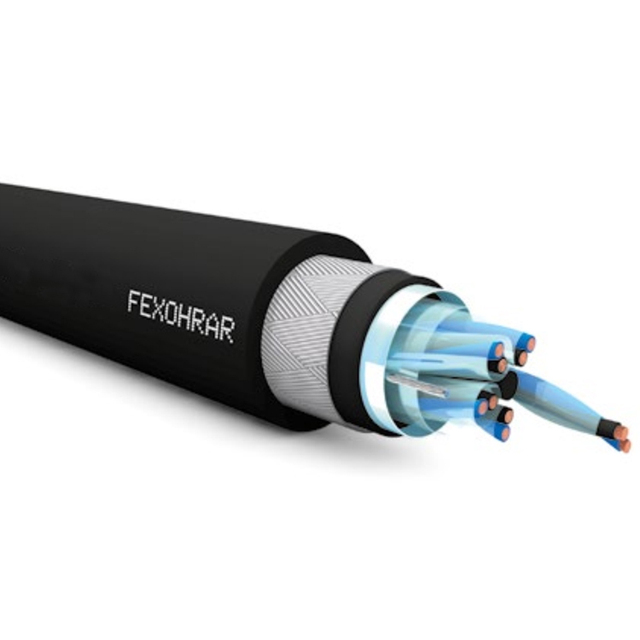 300/500V 450/750V FEXOHRAR GSW Braided Armoured PE Instrument Cable Aluminum Foil Shielded Tinned Steel Wire Braid